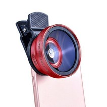 고성능망원경 공연 뮤지컬 오페라 콘서트 별자리 망원경 37mm 0.45x 49uv 2 in 1 광각 마이크로 렌즈 모바일 스마트 폰 줌 렌즈 (전화 클립 포함), 빨간색