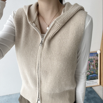 니션 투웨이 후드 니트 조끼 (5 color)