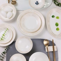 한국도자기본차이나 새틴플라워 예단반상기세트 16pcs, 예단포장