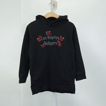 MLB 장미＆LA다저스 미들길이후드티 블랙 (키즈 130)