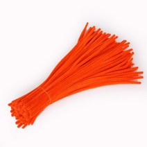 몬테소리 소재 셔닐 어린이 교육 장난감 공예 파이프 클리너 수제 DIY 100 피스, [19] Orange Red