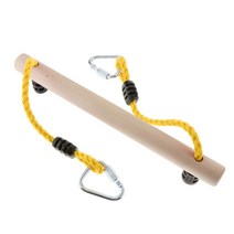 shangren 16 ' 공중 그네 스윙 바 헤비 듀티 로프 및 후크 스윙 세트 액세서리 프레임 막대 등반 어린이, 40cm, 나무 기타, 옐로우