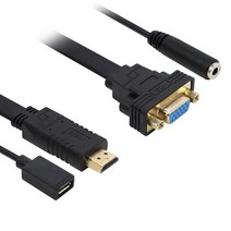 NEXi HDMI TO VGA 컨버터 삼성노트북9메탈 LG그램 빔프로젝터 연결케이블 5핀 보조전원 오디오지원, 20cm, 1개