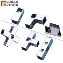 각파이프조인트 각관 25mmx25mm 스테인리스 스틸 튜브 사 튜브 플랜지 옷걸이캐비닛 프레임 액세서리용 사 튜브 커넥터, 모양 t, 1개