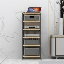 오디오장식장 오디오랙 홈 시어터 앰프 랙 오디오 캐비닛 스피커 노래 기계 올 블랙 프레임, 31.Light Walnut 6 layer - Opti