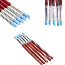 도자기 도예 브러쉬 붓 공구 점토 공구 공예아트 유약 그림 색칠 5pcs 실리콘 퐁당 쉐이핑 펜 브러시 아트 공예 점토 도자기 도구 모델링 조각 조각 조각가 조각 도구 펜