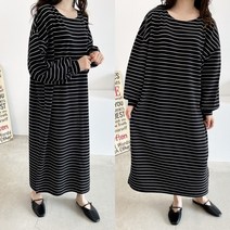 수니베 벌룬 기모 단가라 빅사이즈 롱 루즈핏 원피스 임산부 오버핏 캐쥬얼 데일리