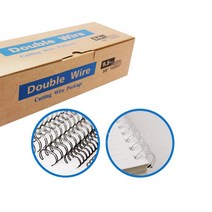 팬시로비 제본용 더블 와이어링 WIRE RING 3:1/12.7mm 1갑 100개입 트윈링 흑색/백색, 흑색