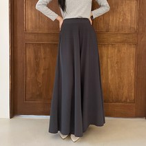 쏘옷 여성용 롱기장 포켓 와이드 밴딩 팬츠