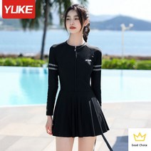 서핑 2023 서핑슈트 비치웨어 프리다이빙슈트 바캉스룩 다이빙슈트 래쉬가드 웻슈트 바다수영슈트, 시크 블랙【긴팔 치마바지 스타일】