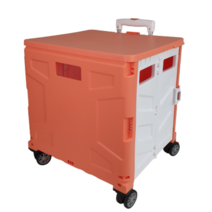 접이식 쇼핑카트 폴딩카트 4바퀴 국내배송 3가지 사은품(탄력로프+미니언즈 얼굴 스티커+스벅 스티커), (75L)자몽/화이트