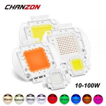 CHANZON고출력 LED 칩 10W 20W 30W 50W 100W 따뜻한 내추럴 콜드 화이트 레드 그린 블루 옐로우 RGB 440NM 660NM 풀 스펙트럼 1 개입, Red_100W | CHINA