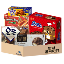 [안녕골목마켓] 35번 오리온 해태 롯데 오예스(대)+몽쉘생크림+오뜨쇼콜라+촉촉한초코칩+후렌치파이, 안녕골목마켓 35번 과자5종