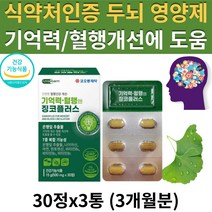 (현이) (현이샵) 식약처 인증 혈행엔 징코 은행잎추출물 두뇌 뇌 혈관 건강 기억력 혈행 개선 에 좋은 도움을 주는 플라보놀배당체 영양제 부모님 어르신 선물 추천 GINKGO, 3통