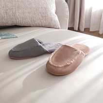 위하우스 겨울 따뜻한 인조 가죽 방한 슬리퍼 거실화 사무실화