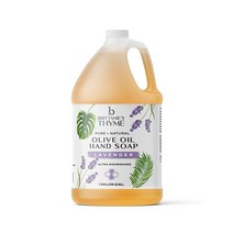Brittanie's Thyme 유기농 올리브 오일 카스티야 액체 비누 리필 3.8L(1갤런) 라벤더 | 천연 럭셔리 오일로 제작 비건 및 글루텐 프리 GMO 프리 얼굴 몸, Lavender