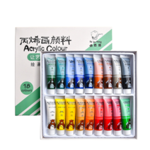 아크릴물감 다이소아크릴물감 아크릴 물감 사용법 백드롭페인팅재료, 아크릴 안료/옵션 세트 더 저렴한, 18 색 12ml/선물 없음
