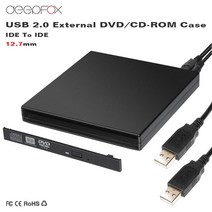 외장cd롬 디비디플레이어 리더기 DeepFox 127 미리메터 USB 20 IDE 휴대용 광학 드라이브 케이스 키트 외부, 한개옵션0
