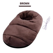 풋워머 발전기장판 USB온열 Winter Foot Warmer USB Electric Heating Warm Shoes Feet Slipper for Indoor Home Trav, A, Coffee