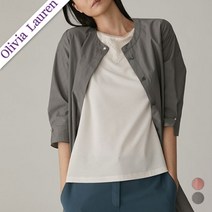 인디안 [올리비아로렌]라운드넥 스트라이프자켓 VOCFUXM4481