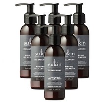 수킨(Sukin) 수킨 오일 발랜싱 플러스 챠콜 퓨리파잉 젤 클렌져 125mlX 6개, 1세트, 750ml