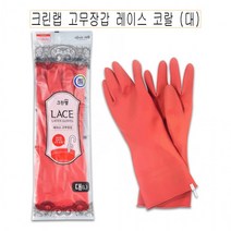 크린랩 고무장갑 레이스 코랄 (대) -D, 대(L)