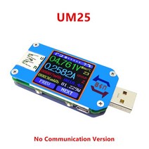 전기요금 측정기 가정용 UM25 LD25 APP USB 2.0 유형-C LCD 전압계 전류계 배터리 충전 테스터 스마트폰, 01 um25