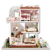 해외발송 (diy 미니어쳐)DIY 오두막 미니어처 모델 미니 하우스 빌라 손으로 조립 된 소녀 하트 공주 플레이-10242, 02. 안전함 + 도구 + 조명 +