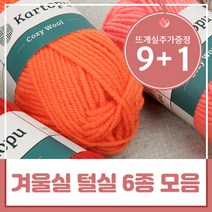 니트러브 9+1 겨울실 털실 뜨개실 6종 모음, 프리미어울, 4409 오렌지브라운