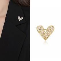 MOA 여성 하트 매너 브로치 스웨터 정장 옷핀 오픈방지 브로치 고급 여성 일상 데일리 러블리