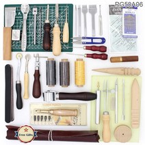 가죽공예공구세트 치즐 목타가죽 가공을 위한 공예 도구 신제품 그루버 베벨 Indenter 매트 DIY 핸, 06 37 PCS Set