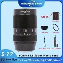 캐논 니콘 호환 미러리스렌즈 brightin star 60mm f2.8 aps-c 슈퍼 매크로 2:1 배율 매크로 수동 렌즈 sony e fe nikon z fuji x fx, 05 소니