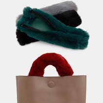 1+1 여성 토트백 에코 퍼 가방끈 털 스트랩 손잡이