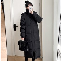 커플롱패딩 남여공용롱패딩 과잠바 롱패딩 한국 동대문 새 흰색 오리 다운 다운 코트 여성