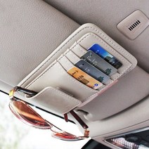 차량용 카드홀더 선글라스 가죽 썬바이저 클립 볼펜 그랜저 BMW 벤츠 쉐보레 아우디 쌍용 등 [00338], 3번 브라운