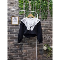 (무료배송)브이 레이스 소매 펀칭 블라우스