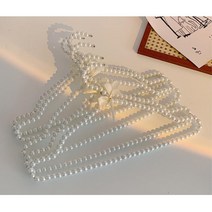 러블리 디스플레이 진주 리본 옷걸이 5개 옷보관, 화이트40cm 5개