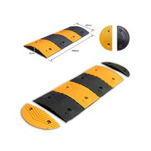 G.I.L 뉴 과속방지턱 1미터 앙카포함 서행유도 도로안전용품, 원형마감재옐로우1P+아스팔트앙카2P, 1개