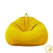 린넨 천 콩 주머니 퍼프 거실 소파, YELLOW, 100 x 120 CM