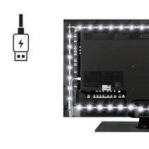 셀프설치 TV 백라이트 간접조명 LED 스트링 불끄기 은은한거실 안정성, 화이트