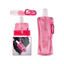 휴대용 초경량 Foldable 워터 가방 소프트 플라스크 병 야외 스포츠 하이킹 캠핑 접는 물통, 04 pink