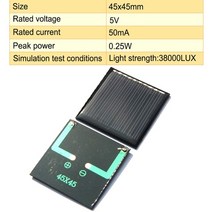 태양광패널세트 솔라판넬 태양광모듈 yagou 12v 5v 2v 태양 전지 패널 미니 판, 1-5v 50ma 1pcs