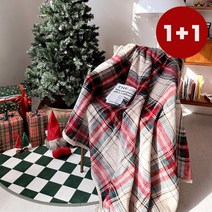 [1+1] 프롬더숨 감성 체크 두꺼운 겨울 양털 극세사 담요 대형 블랭킷 쇼파 거실 무릎 캠핑 이불