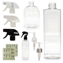 분무기 용기 500ml/투명 불투명스프레이 공병 용기 화분 원예, 타입:투명납작원형 500ml