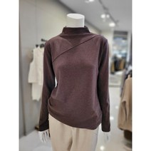 보니스팍스 여성 심플 긴팔 사선 절개 반목 티셔츠 BA48TS150