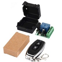 해외 QIACHIP 433Mhz 범용 무선 리모컨 스위치 DC 12V 1CH 릴레이 수신기 모듈 RF 송신기 (송신기 2버튼 + 2개 1CH)141604, KR1201-1KT05
