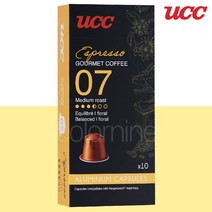 UCC 고메 네스프레소 호환 캡슐 에스프레소 10개입 / 간편 부드러운 에스프레소 아메리카노 라떼 커피 홈카페 디카페인 원두 믹스 산미 바디감 샷 크레마 다크 스페셜, 1팩, 5g