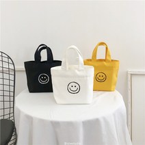 jc_에코백 스마일에코백 유치원 도시락가방 실내화가방 캔버스백 스마일 미니에코백 초등학생 보조가방 KK89