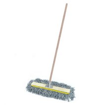 월드크린 색사 강당걸레 60cm + 나무자루, 1세트