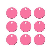 도매 20pc 개 Id 태그 라운드 알루미늄 DIY 맞춤형 애완 동물 명판 조각 분실 방지 펜던트 칼라 액세서리 이름 플레이트, 분홍색_25X25X1MM